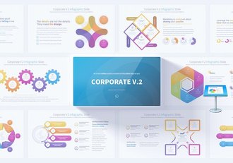 企业4个要点信息展示图形图表keynote模板 - 顶尖PPT