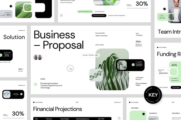 现代清洁技术商业提案keynote模板 - 顶尖PPT