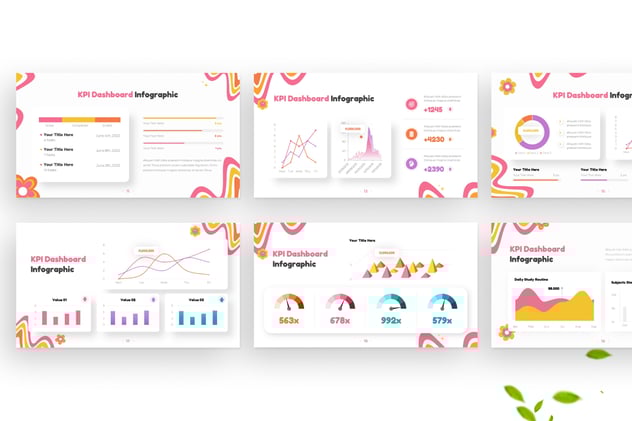 KPI仪表板信息图表Keynote模板 - 顶尖PPT
