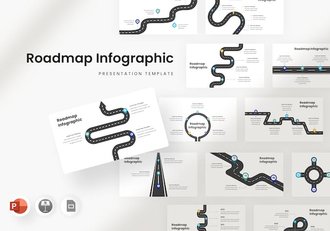 路线规划信息图表分析PPT模板 - 顶尖PPT
