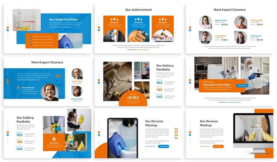 家政清理服务PowerPoint模板 - 顶尖PPT