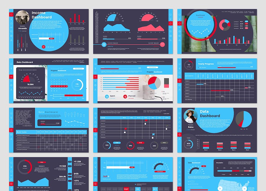 商务数据图形图表PPT模板 - 顶尖PPT