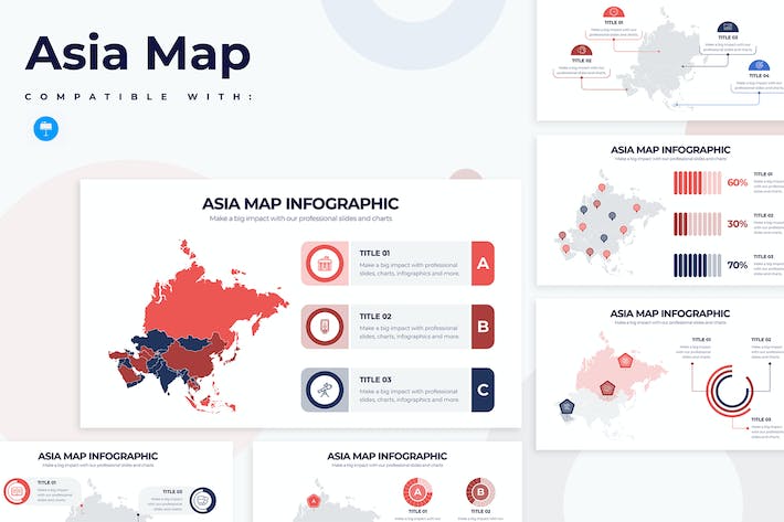 亚洲板块地图keynote模板 - 顶尖PPT