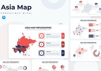 亚洲板块地图keynote模板 - 顶尖PPT