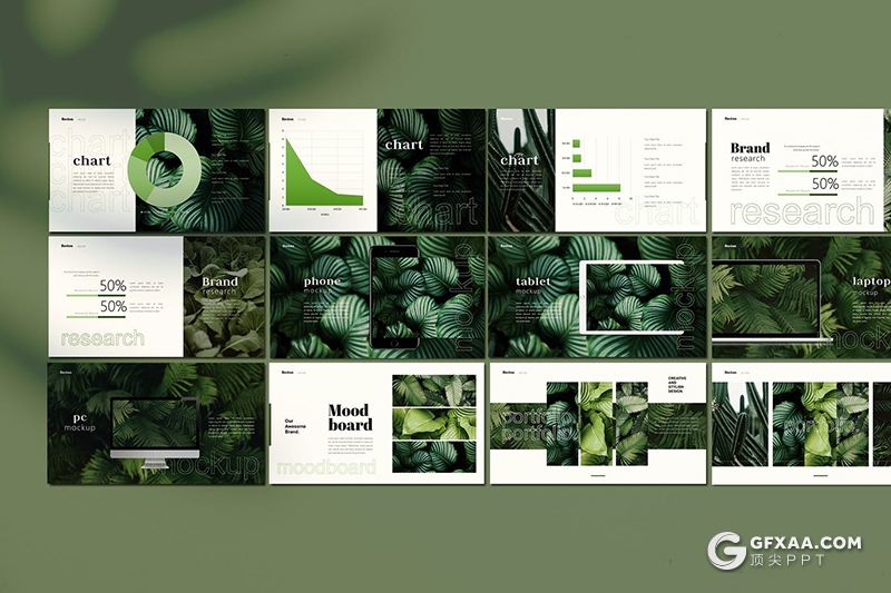 30页国外简约小清新风格图片展示PPT模板 - 顶尖PPT