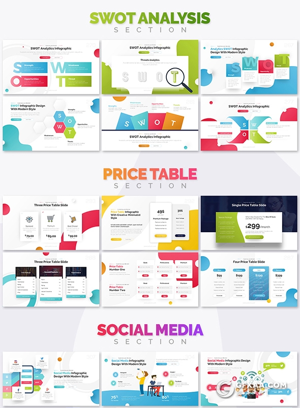 343页国外彩色高端图形版式设计精美商务动画PPT模板商务卡通图形设计ppt模板 2020年最漂亮的PPT模板 - 顶尖PPT