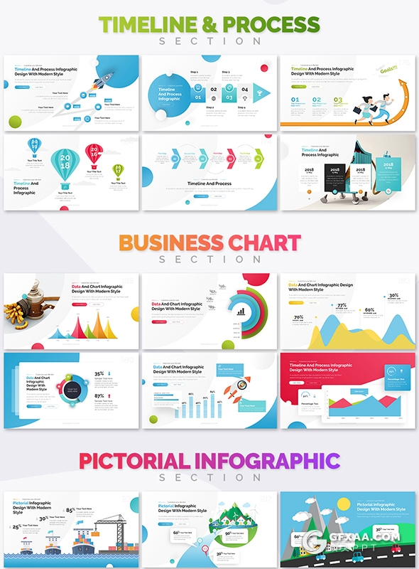 343页国外彩色高端图形版式设计精美商务动画PPT模板商务卡通图形设计ppt模板 2020年最漂亮的PPT模板 - 顶尖PPT