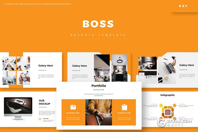 30扁平化商务工作计划国外多用途keynote模板5种主题配色 - 顶尖PPT