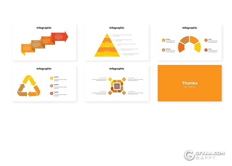 30扁平化商务工作计划国外多用途Google slides模板5种主题配色 - 顶尖PPT