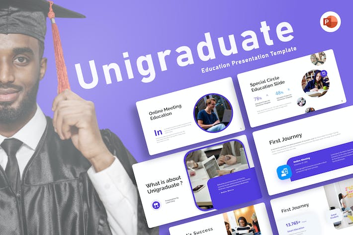 蓝色专业教育大学教育数据分析PPT模板 - 顶尖PPT