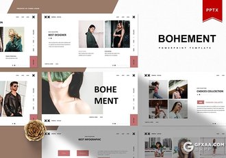 30页国外简约风格时尚服装秀服装展示多用途PPT模板5种配色 - 顶尖PPT