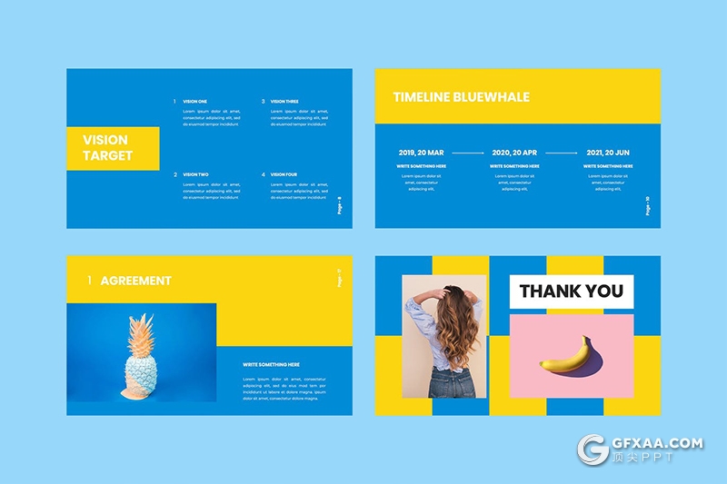 40页扁平化简约风格图片展示风格Google slides模板 - 顶尖PPT