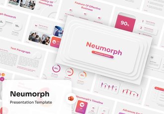 简约风格新拟态商务PPT模板 - 顶尖PPT