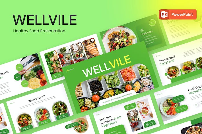 健康食品营养餐饮绿色生活PPT模板 - 顶尖PPT