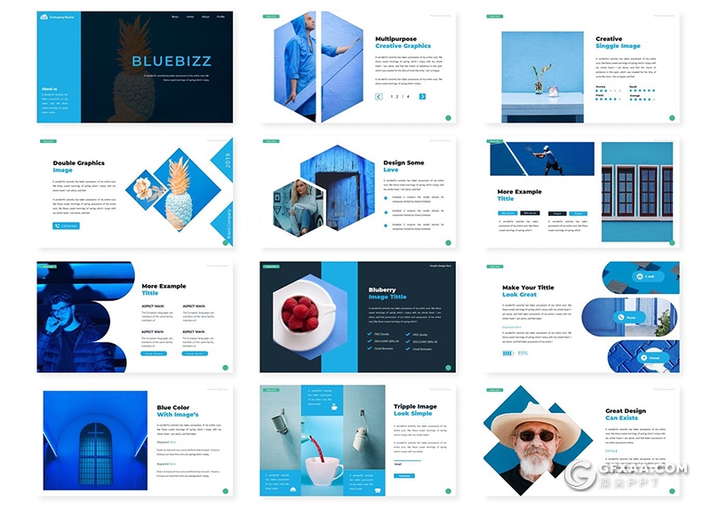 30页国外商务风格年终工作计划总结多用途PPT模板5种主题配色 - 顶尖PPT