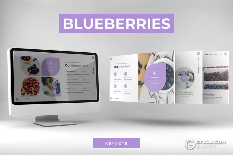 30页欧美简约商务风格水果展示工作计划总结keynote模板5种主题配色 - 顶尖PPT