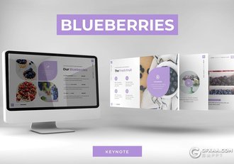 30页欧美简约商务风格水果展示工作计划总结keynote模板5种主题配色 - 顶尖PPT