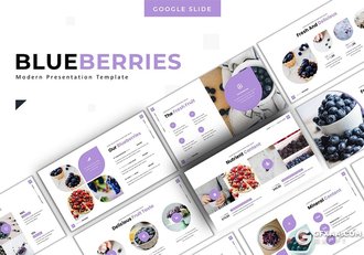 30页欧美简约商务风格水果展示工作计划总结Google slides模板5种主题配色 - 顶尖PPT