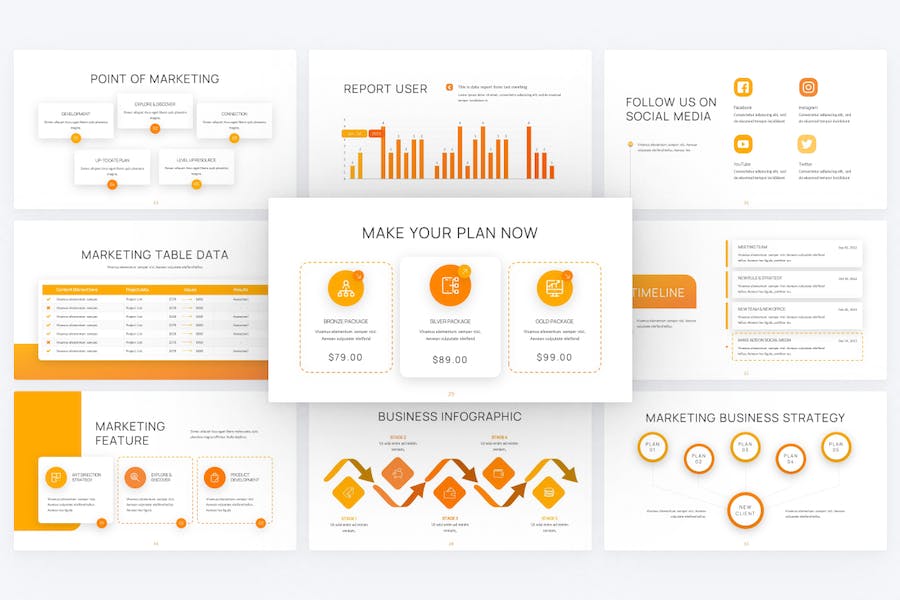 国外创意橙色营销方案策划keynote模板 - 顶尖PPT