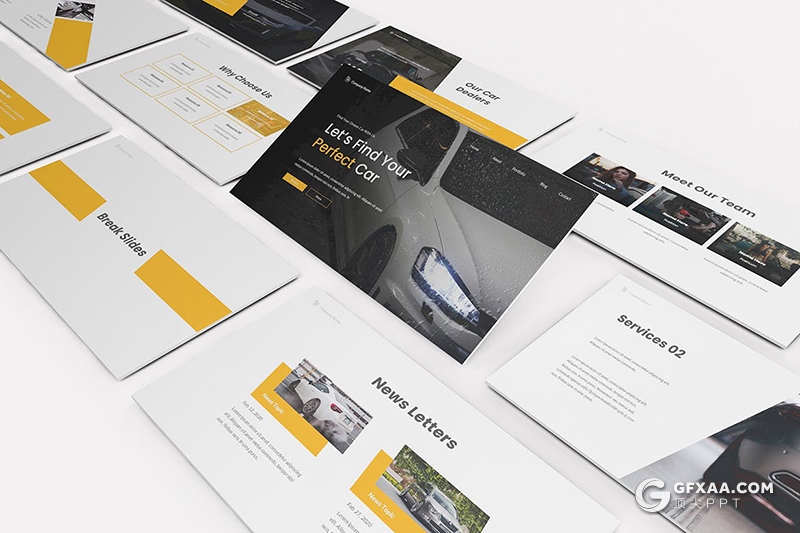 30页汽车服务维修保养行业Google slides模板 - 顶尖PPT