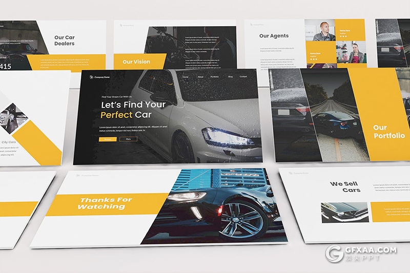 30页汽车服务维修保养行业Google slides模板 - 顶尖PPT