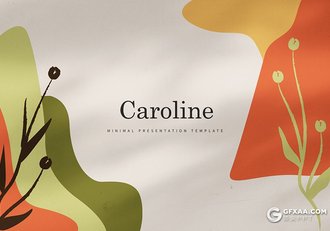 30页创意图形极简文艺时尚服装秀模特写真keynote模板 - 顶尖PPT