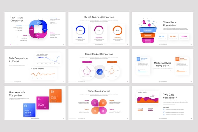 数据比较信息图形keynote模板 - 顶尖PPT