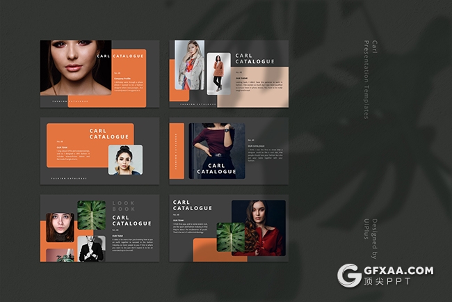 25页极简女性时尚服装展示国外扁平化PPT模板 - 顶尖PPT