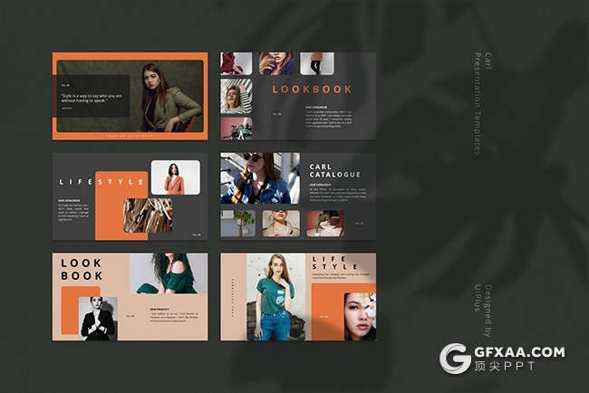 25页极简女性时尚服装展示国外扁平化PPT模板 - 顶尖PPT