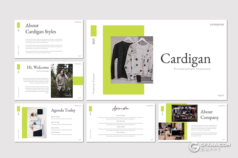 30页欧美扁平化简约时尚多用途Google slides模板5种配色 - 顶尖PPT