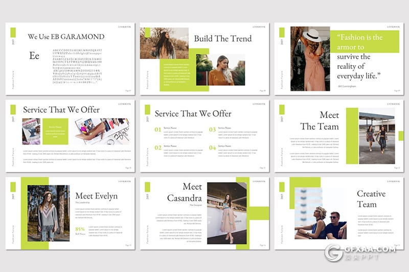 30页欧美扁平化简约时尚多用途Google slides模板5种配色 - 顶尖PPT