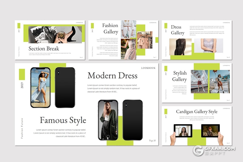 30页欧美扁平化简约时尚多用途Google slides模板5种配色 - 顶尖PPT