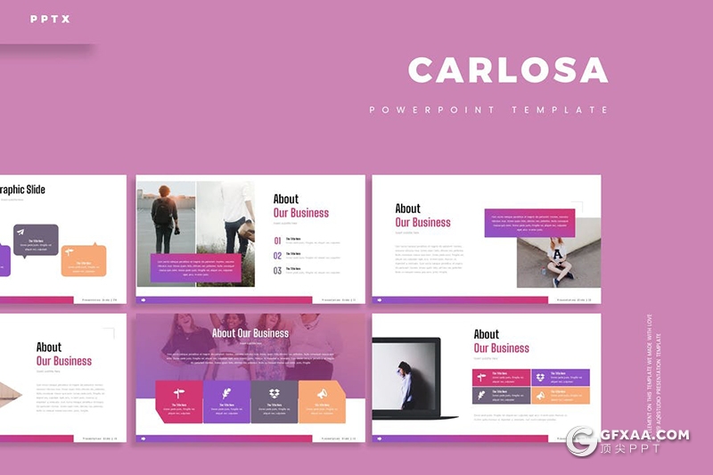 30页紫色渐变国外高端PPT模板商务通用外国PPT模板 - 顶尖PPT