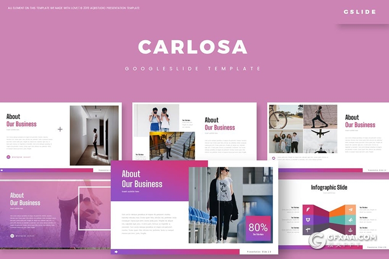 30页紫色渐变国外高端Google slides模板商务通用外国Google slides模板 - 顶尖PPT