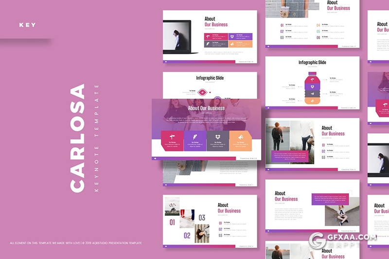 30页紫色渐变国外高端keynote模板商务通用外国keynote模板 - 顶尖PPT