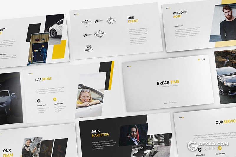 30页汽车经销商和汽车维修业务PPT模板 - 顶尖PPT
