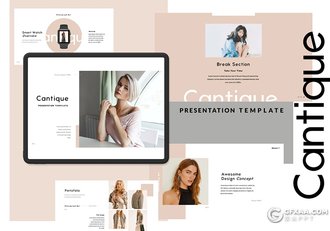 50页极简文艺风格时尚模特写真服装展示摄影美图PPT模板 - 顶尖PPT