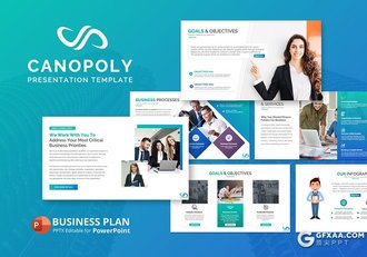 85页蓝绿渐变色商业会议业务规划公司会议企业介绍高端国外PPT模板 - 顶尖PPT