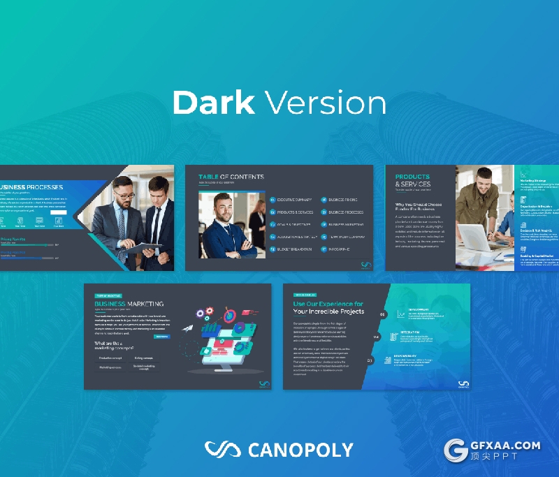 85页蓝绿渐变色商业会议业务规划公司会议企业介绍高端国外PPT模板 - 顶尖PPT