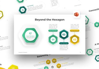 六角信息图形PPT模板 - 顶尖PPT