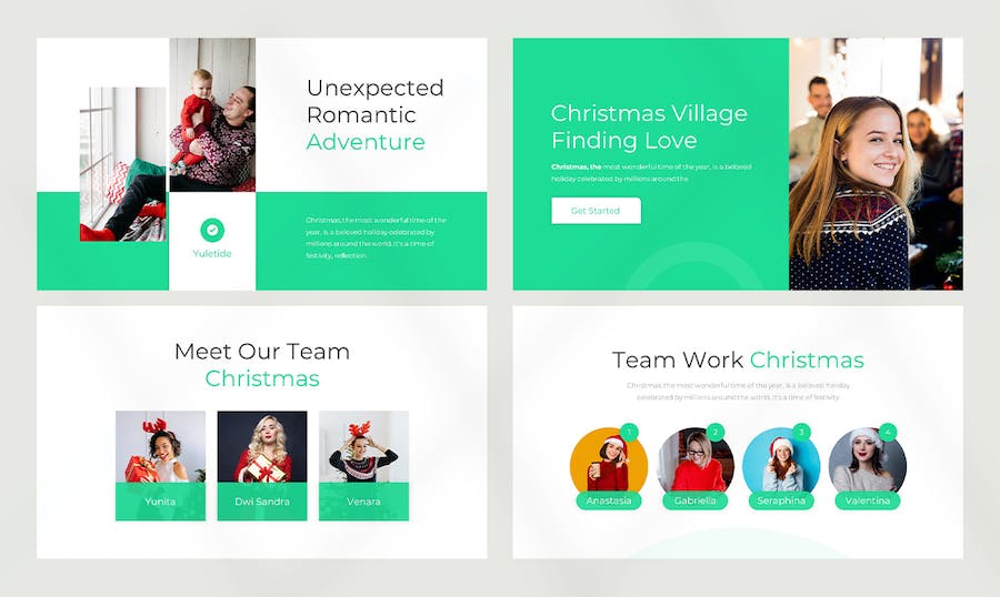 扁平化风格圣诞节活动派对圣诞快乐keynote模板 - 顶尖PPT