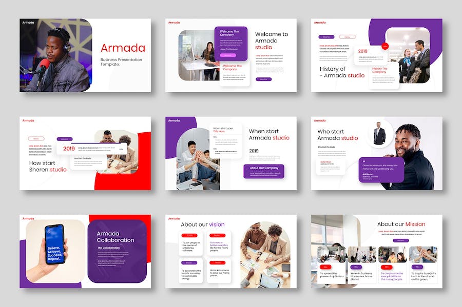 简约大气商业计划企业合作团队介绍商务主题keynote模板 - 顶尖PPT