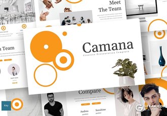 30页创意圆形组合设计国外简约商务风格keynote模板5种主题配色 - 顶尖PPT