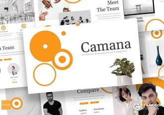 30页创意圆形组合设计国外简约商务风格Google slides模板5种主题配色 - 顶尖PPT