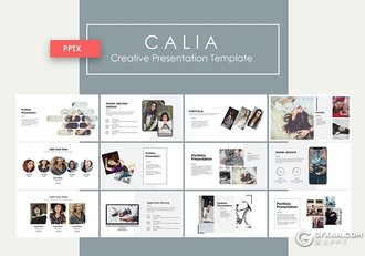 55页国外极简小清新唯美风格PPT模板摄影写真图片展示苹果ppt模板 - 顶尖PPT