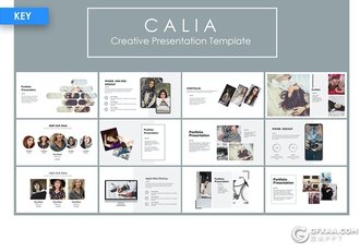 55页国外极简小清新唯美风格keynote模板摄影写真图片展示苹果key模板 - 顶尖PPT