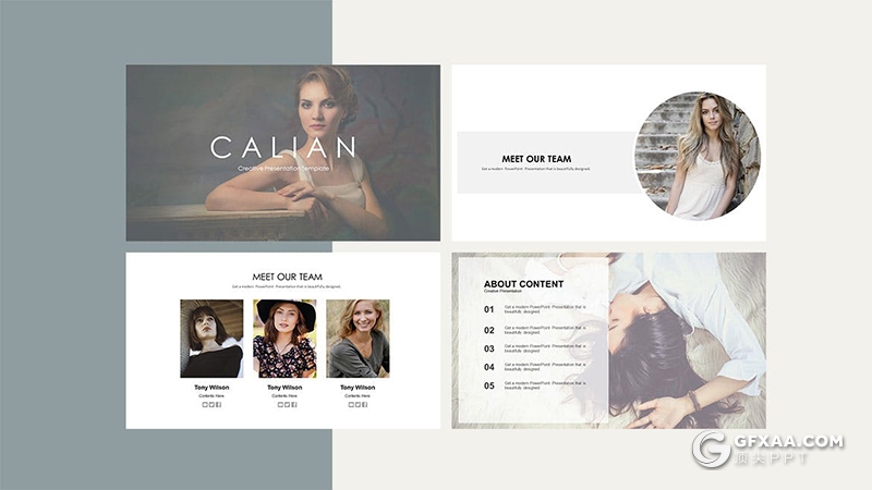 55页国外极简小清新唯美风格keynote模板摄影写真图片展示苹果key模板 - 顶尖PPT