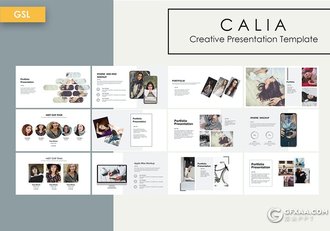 55页国外极简小清新唯美风格Google slides模板摄影写真图片展示GS模板 - 顶尖PPT