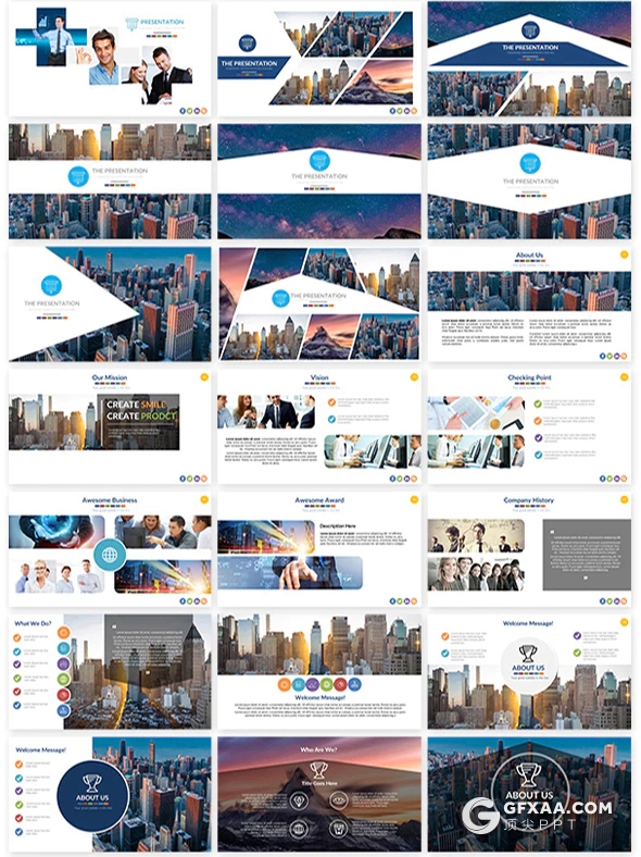 151页国外创意公司团队介绍商务信息图形设计PPT模板 - 顶尖PPT