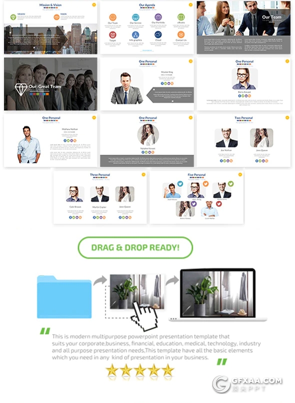 151页国外创意公司团队介绍商务信息图形设计PPT模板 - 顶尖PPT